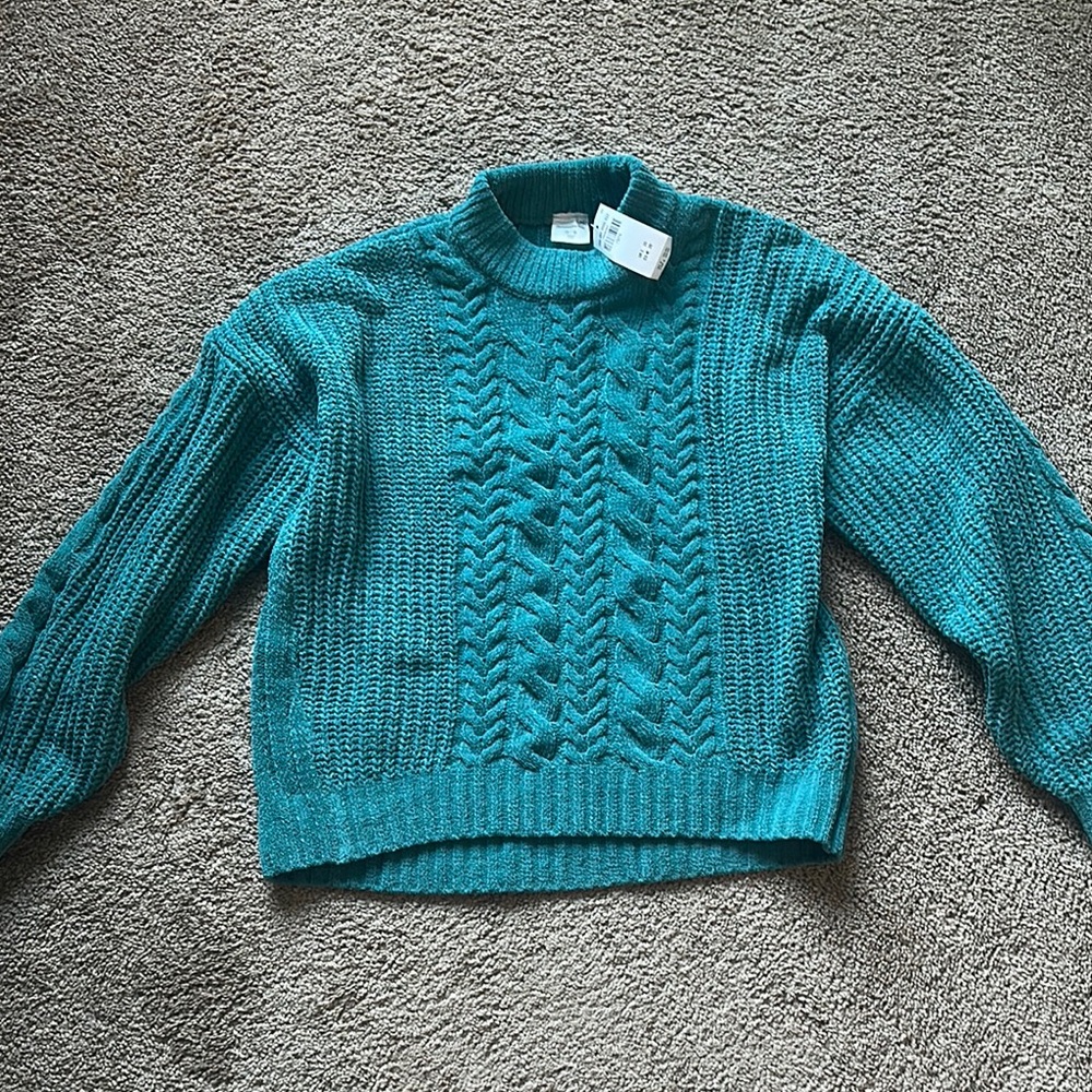Abercrombie kids Teal Cable Knit Sweater